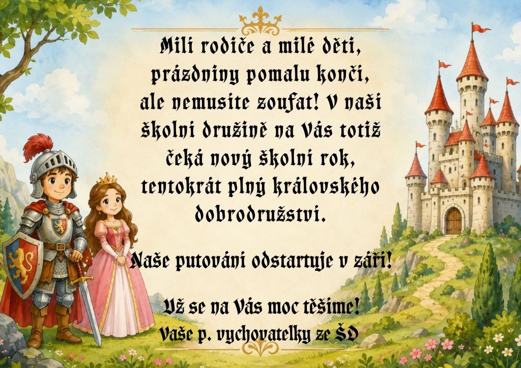 Milí rodiče a milé děti, prázdniny pomalu končí, ale nemusíte smutnit! V naší školní družině na vás totiž čeká nový školní rok plný dobrodružství, objevování, zábavy a společných zážitků. Letos se.jpg